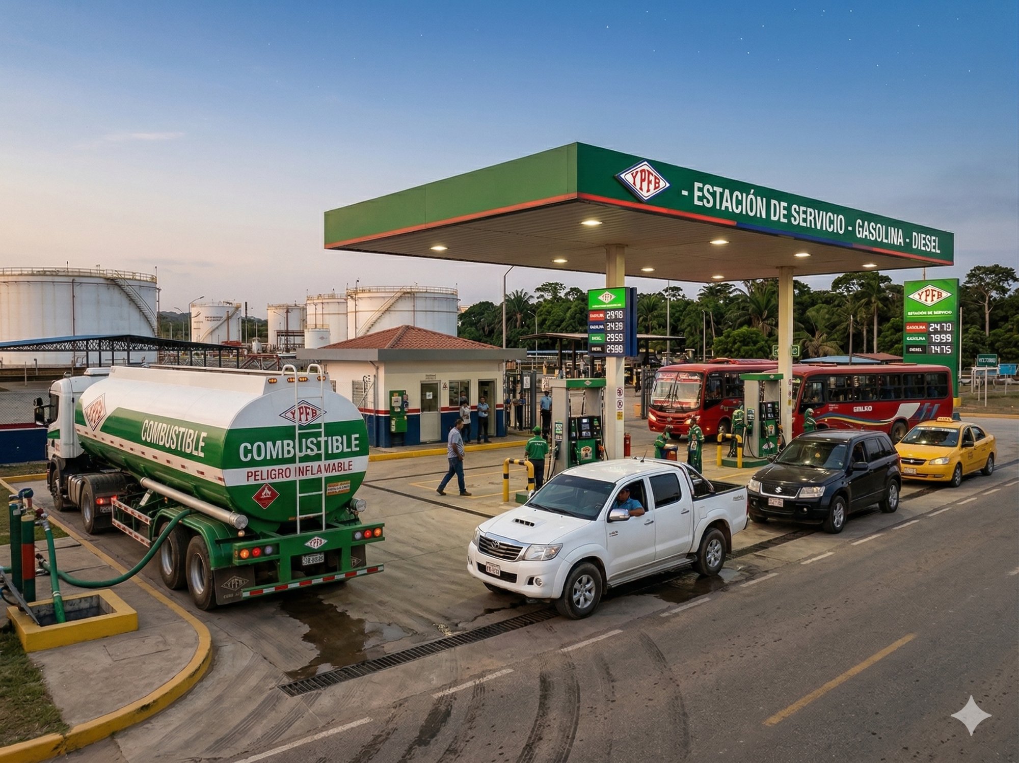 Estación de servicio YPFB — Distribución de combustibles Bolivia